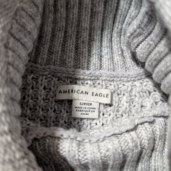 American Eagle Dreamspun mock neck sweater grey size XS/small - Picture 6 of 16